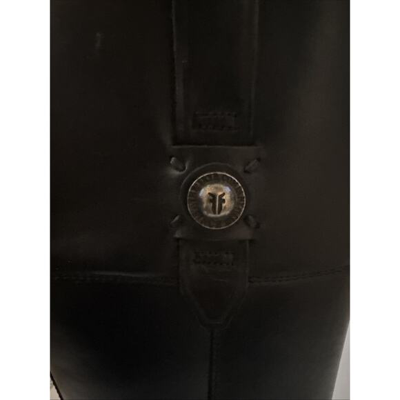 Frye 'Jayden Button' Tall Riding Boot Black Size 6.5 B $425 Leather Zip - Picture 6 of 8
